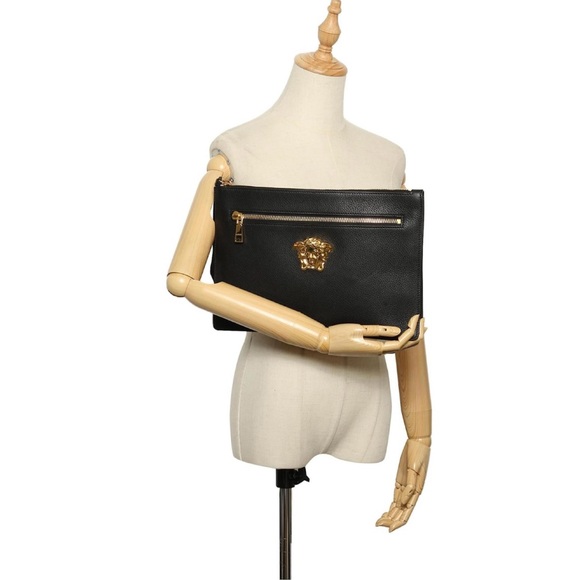 Versace Black Embossed huge size Clutch - Picture 9 of 9